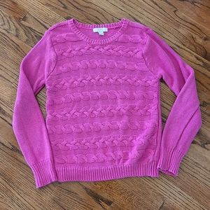 Hot Pink Forever 21 Cable Knit Sweater